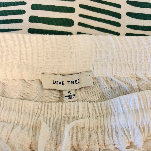 Love Tree White Linen-Blend Cargo Pants – Size Small - Picture 3 of 8